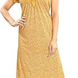 Rangmor Women's Satin Maxi Nighty (KFN5652_Yellow_Free Size)-image-8
