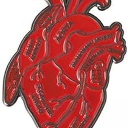 4xAnatomical Heart Enamel Lapel Pin Metal Brooch Pin for Clothing Jackets Tops-image-1