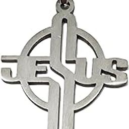 JESUS Written on Christ Silver cross Pendant with chain for men and women-image-41