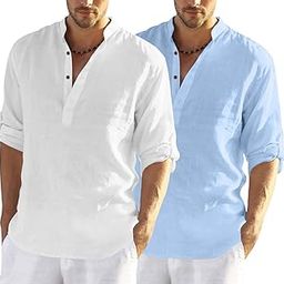 Combo of Men's Cotton Polyester Blend Solid Full Sleeve Kurta Shirt Pack of 2-picture-10