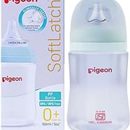 Pigeon Anti Colic Wide Neck Natura Flo Baby Feeding Bottle 160ml New Born/Infants Wn3 Pp Nursing Bottle 160ml Plus Type Nipple-Green-32