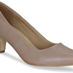 Women Faux Leather Classic Work Pumps|| Semi-Pointed Toe|| Block Low Heels|| Smart Causals|| Heel Pumps-image-50