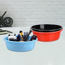 Homestic Pack of 3 Desk Organizer | Stationery Organizer | Multipurpose Organizer | Office Supplies for Pen-Pencil-Staplers | Desktop Organizer | 6 LTR | Red & Black & Sky Blue-image-60