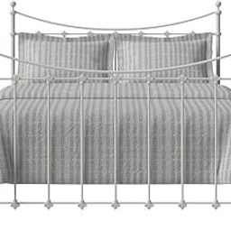 Chatsworth King Size Metal Bed (Glossy Finish, Ivory)-image-71