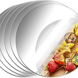 Aneco 6 Pack Acrylic Round Mirrors Non Glass Round Mirror Plate Removable Acrylic Mirror Stickers Mirror Plate for Home Wall Decor or Wedding Table Centerpiece, 10 Inches (Thickness 2 mm)-18