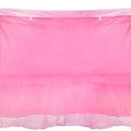 JMP Poly Cotton Soft Mosquito Net for Single Bed|Size- 3 x 6,Colour-Pink-9
