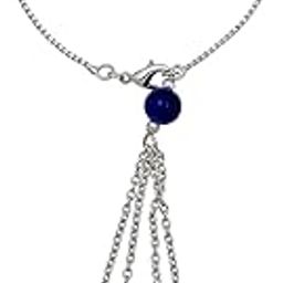 Light and Dark Blue Leafy Shape Crystals Lumba Rakhi for Bhabhi (RAL1100712RBlu)-image-37