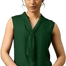 glito Women's Tie up Neck Regular Top | Regular Fit Sleeveless Top with Neck Tie-Ups | Stylish Western Apparel for Casual and Comfortable Everyday Wear-picture-1
