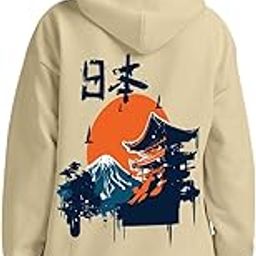 Cotton Fleece Regular Fit Hooded Sweatshirt Lastest Back Graphic Printed Winter Hoodies for Women (Available in Colors: Black, SOYA Bean, Orange, Marshmellow, White & Lilac)-picture-12