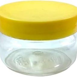 M.C. PIPWALA 50 GM Plastic Transparent Pet jar with cap (Yellow Plain Cap, 32)-picture-9