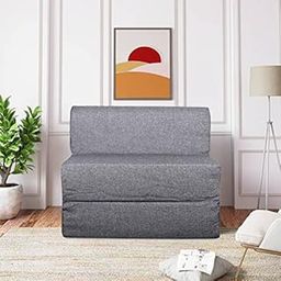 Style Homez Foldable Sofa Cum Bed, 3' x 6' Feet Premium Jute Fabric with High Density Foam (Grey)-image-24