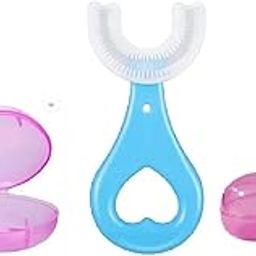 YOS TRENDZ 2-in-1 Baby Toothbrush and Finger Brush Set – Gentle Silicone Brushes for Infants & Toddlers – First Toothbrush Gift Pack for Oral Hygiene (0-3 Years) | U-Shape1Pc(Blue)+Finger2Pc(Pink)-image-93
