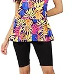 Aarika Womens Sports Wear Yellow-Black Colour Floral Print Nylon Swim Suit-image-23