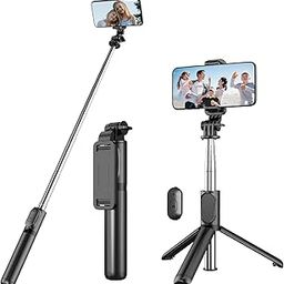 kzomKzoo Selfie Stick Tripod with Detachable Wireless Remote, 4 in 1 Extendable Portable Bluetooth Selfie Stick & Phone Tripod Stand Compatible with Gopro, iPhone/Samsung/Huawei, etc.-15