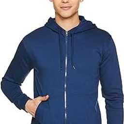 Men's Cotton Fleece Hooded Sweatshirt | Gym Workout | Running Travel Trekking Hoodie Jacket with Kangaroo Pocket-image-89