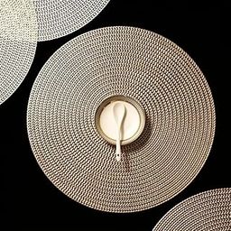 Dakshya Industries PVC Round Table Mat Placemats Set of 6 for Dining Table Kitchen Mats Non-Slip Heat Resistant Wipeable Washable Outdoor Indoor (15 inch x 15 inch, Golden)-image-67