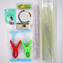 Prabhas Designs Pre-Pleating Kit with 7 Items | Ironing Mat 1, Big Clips 2 nos, 12 Pins (Size 3), InchTape, Saree Packing Cover (14 X 18 inches) 5 nos, Double Side Tape 1 Packet, and Pearl Pin 40 nos-image-15