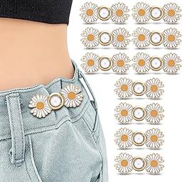 Bline Adjustable Flower Waist Buckle for Loose Pants, Instant Button Pins for Jeans Tightener Set, Multicolor (Pack of 2)-16