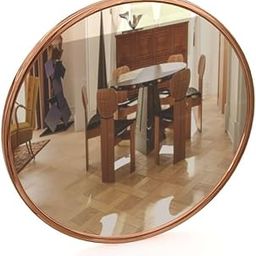 KG Aluminium 24 Inch Rose Gold Round Wall Mirror with Steel Frame | Circle Wall Mirror for Bathroom Vanity, Living Room, Dressing Room with Frame for Wall Decor and Home Décor-image-58