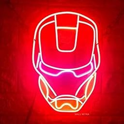 SG PRINT Superhero Neon Signs Decor for room decoration Wall Decor/Home Decor Lights For Living Room Decor/Bedroom Wall Decor/Gaming Room...(12 x 12 INCH) Red+blue +warm white-image-55