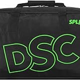 DSC Spliit 5005 Duffle Polyester Cricket Kit Bags Black/Green | Front Zipper Pocket | Foam Padding for Gear Protection |Mesh Pocket for Accessory Cricket Gear Sports Bag with Wheels-image-3