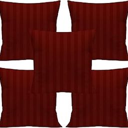Kesar Enterprises Polycotton 200 TC Cushion Cover, 24x24 inch, Mehroon, 5 Piece-image-48