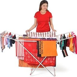 LiMETRO STEEL Stainless Steel Clothes Drying Stand Foldable Cloth Racks for Drying Clothes (Pipe)-image-69