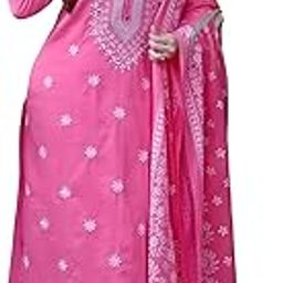 Women's Cotton Embroidered Chikankari Work Straight Kurta Dupatta Pant Set-picture-13
