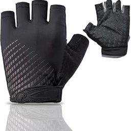 GymWar Cycling Gloves Half Finger Bike Gloves for Men Women MTB Road Mountain Biking Gloves Gel Padded Breathable Anti-Slip Shock-Absorbing Short Bicycle Gloves for Cycling Sports Fitness (Black)-image-46