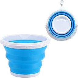 DLD FlexWare Collapsible Bucket with Strong, Flexible, Compact, BPA Free Design and Sturdy Handle for Hiking, Backpacking, Camping and Outdoor Survival 10L(Blue)-image-73