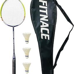 GENRIC Badminton Rackets Aluminium JOINTLESS Light Weight Badminton Racquet Single PC with Feather Shuttlecocks and Full Cover-image-18