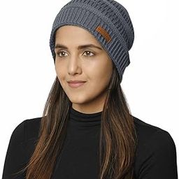 Warm Woolen Unisex Skull Cap with Fur Inside. Winter Stylish Soft Knit Beanie for Men and Women for Head and Ear Protection. (Glow)-image-74