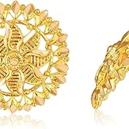 Vivastri South Screw back alloy Gold Plated Jumbo Stud Earring for Women and Girls-VIVA1998ERG-41