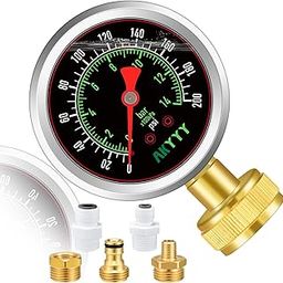 Water Pressure Gauge, 0-200 Psi Pressure Gauge Filled with Oil, 3/4" GHT Female Thread Water Pressure Test Gauge with 3 Adapters,for Home, Industrial, Garden Multiple Locations Pressure Test-image-41