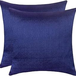 The White Petals Navy Blue Cushion Covers - Luxurious, Elegant & Decorative (20x20 inch, Pack of 2)-image-69