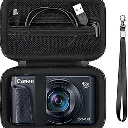 Supmay Hard Carrying Case for Canon PowerShot SX740/ SX730/ SX720/ SX620/ G7X Digital Camera, Protective Storage Bag with Zipper Mesh Pocket for Battery Pack, Charging Cable, USB Card, Black-picture-31
