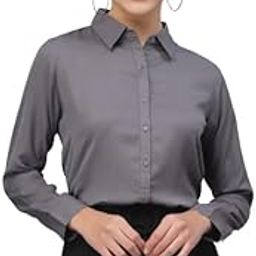 Women Solid White Polymoss Regular Formal Shirt-19