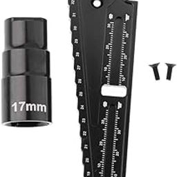 Hexagon Sleeve Multipurpose Car Height Wrench Screw Measuring Tools Black-picture-20