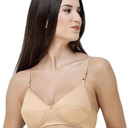 Women's Non-Padded Cotton Bra, Nude, Full Coverage with Adjustable Straps-image-36