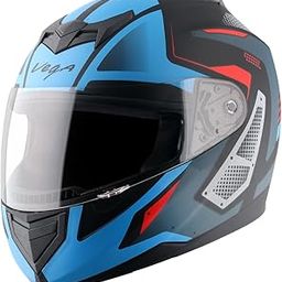 Vega Edge Passion ISI Certified Matte Finish Full Face Helmet for Men with Clear Visor -Dull Black Blue-L-picture-3