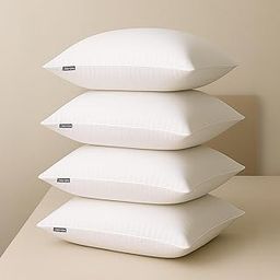 CareFoam Height Adjustable Microfiber Sleeping Pillows – Set of 4 | 16" x 24"| Soft, Supportive & Washable | Ideal for Back, Side & Stomach Sleepers | White-image-1
