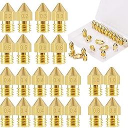 ELEPHANTBOAT ® 22Pieces 3D Printer Extruder Nozzle MK8 for Makerbot Creality CR-10 7 Different Size 0.2 mm, 0.3 mm, 0.4 mm, 0.5 mm, 0.6 mm, 0.8 mm, 1.0 mm-29