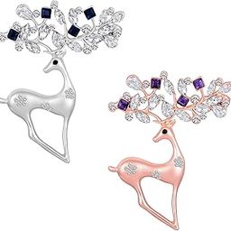 Combo of 2 Cute Deer-Shaped Saree Pin/Wedding Brooch Lapel Pin for Women (CO1105761M)-image-92