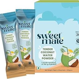 Sweetmate Coconut Powder Premix - 20 Sachets - Real tender coconut water for an Instant Energy, Daily Hydration & Healthy Skin - No Artificial Flavors, Fragrance, or Preservatives - Nariyal Pani-11
