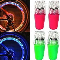 AWADH- 6 Bicycle Tyre Valve Light Bike Wheel Valve Light LED Reflectors, Cycle Wheel Light Pack of 6 pc (Multicolor) Chuchi Light-image-40