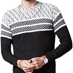 Mens Round Neck Full Sleeve Printed Woolen Pullover Sweater for Winter Season-image-13