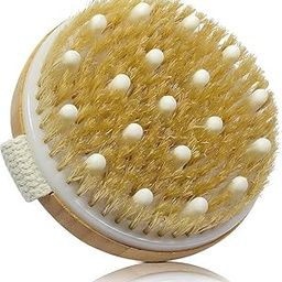 Synexis Wooden Bath Brush with Massaging Nodes for Dry brushing Wet and for Cellulite and Lymphatic, Suitable for all skin types-image-12
