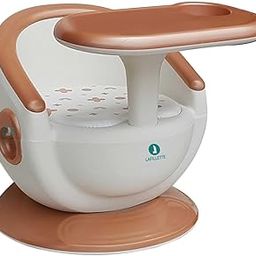 LAFILLETTE Baby Booster Feeding Chair with Removable Tray and Safety Belt for Infants and Toddlers, Folding Portable Booster Seat for Indoor/Outdoor Use (Peach)-picture-14