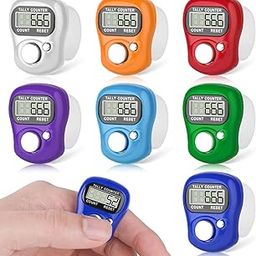 CHGANG 7 Pack Electronic Finger Counter,5 Digit LCD Electronic Digital Display,Hand Tally Clicker Counter,Digital Handheld Tally Counter for Knitting,Crochet,Coaching,Lap&Golf-7