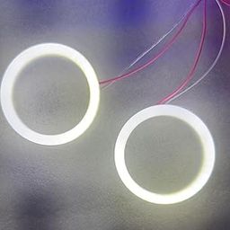 2PC 70MM COTTON White COB RING CAR BIKE 70MM DRL Daytime Running Light Angle Eyes Led Ring Bike COB LED Angel Eyes Universal For Cars & Bikes Halo Ring DRL Halo Ring COB Chips-16